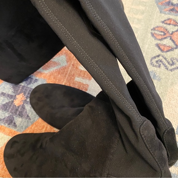 Stuart Weitzman Lander 50/50 Over the Knee Boot - Sz 9- Black Suede Wedge Heel - Picture 14 of 16